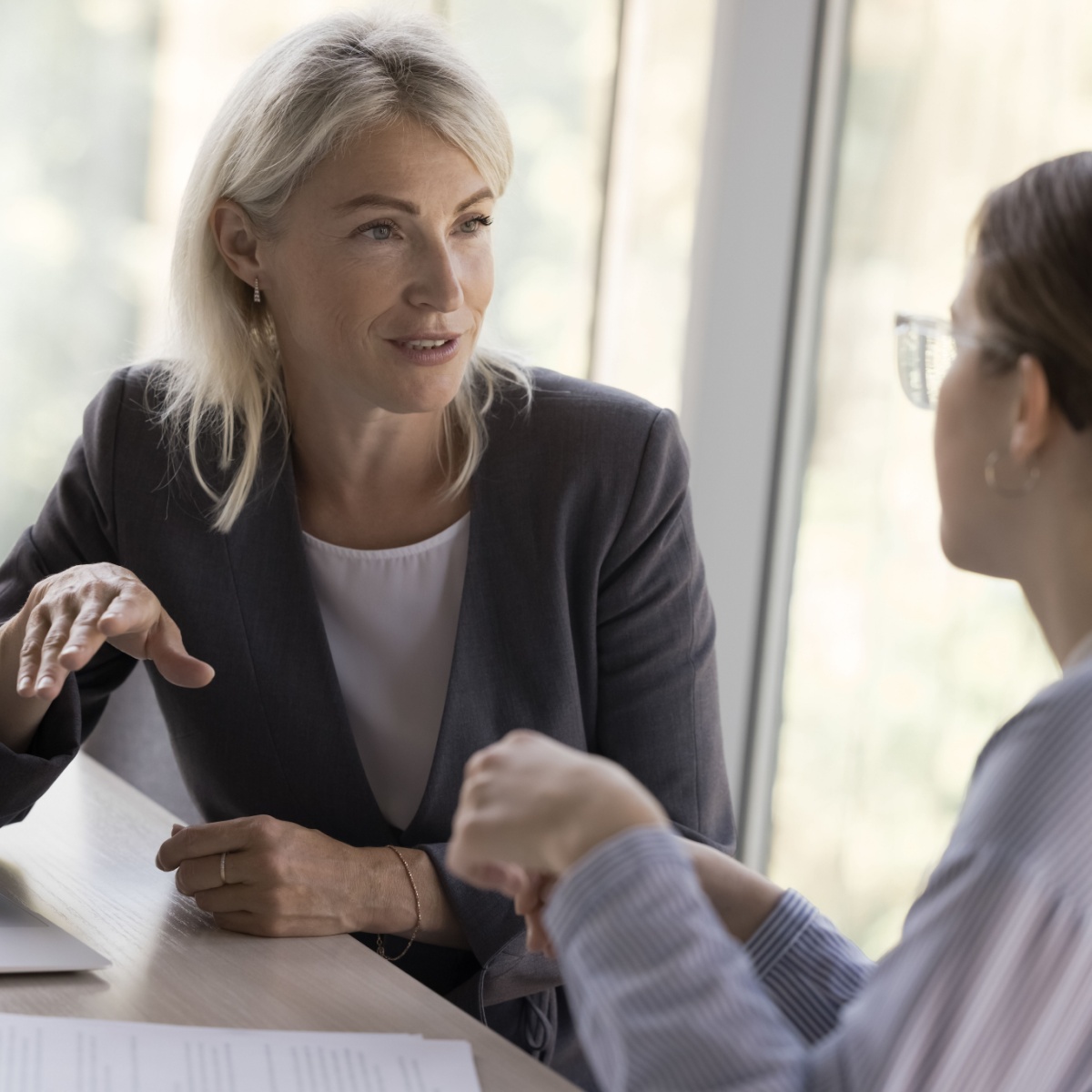 Two women in a meeting