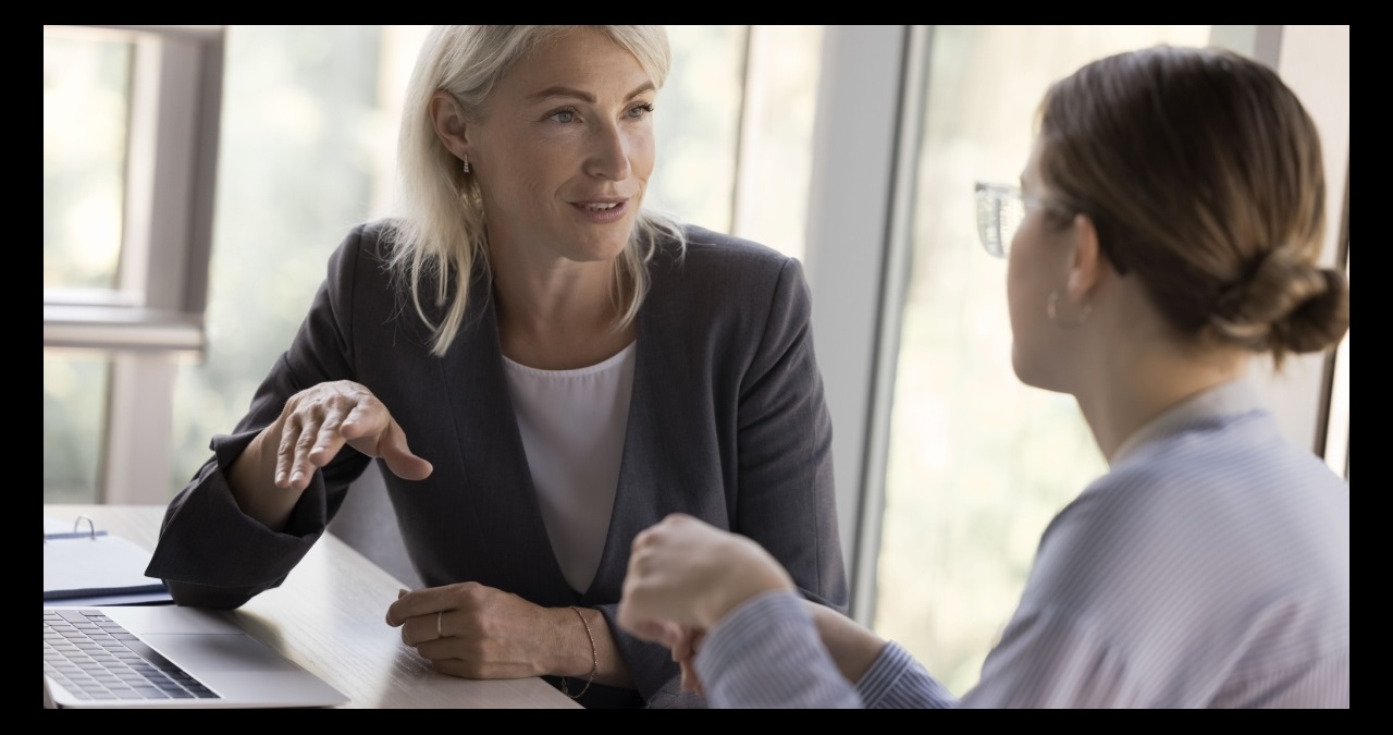 Two women in a meeting