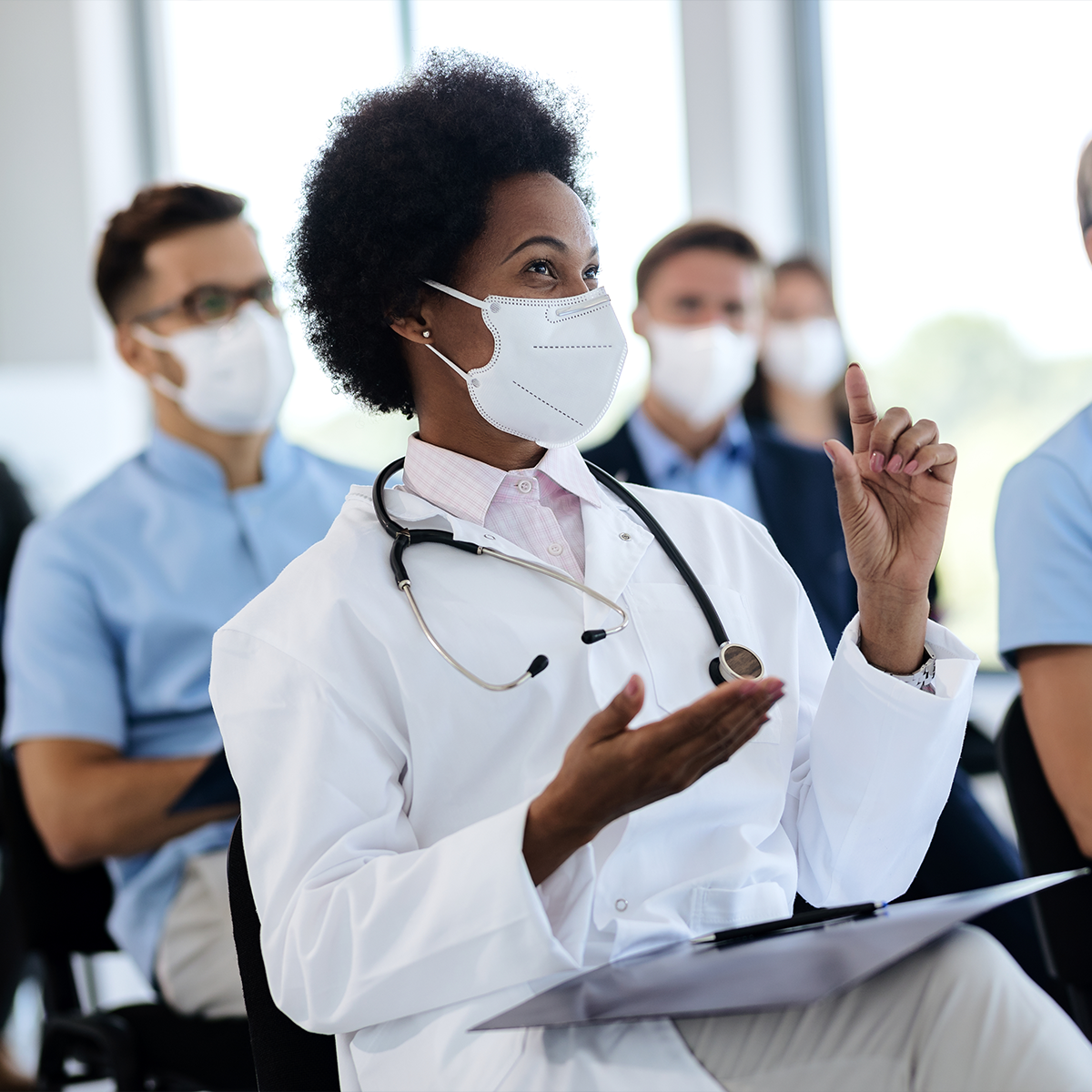 classroom with doctors